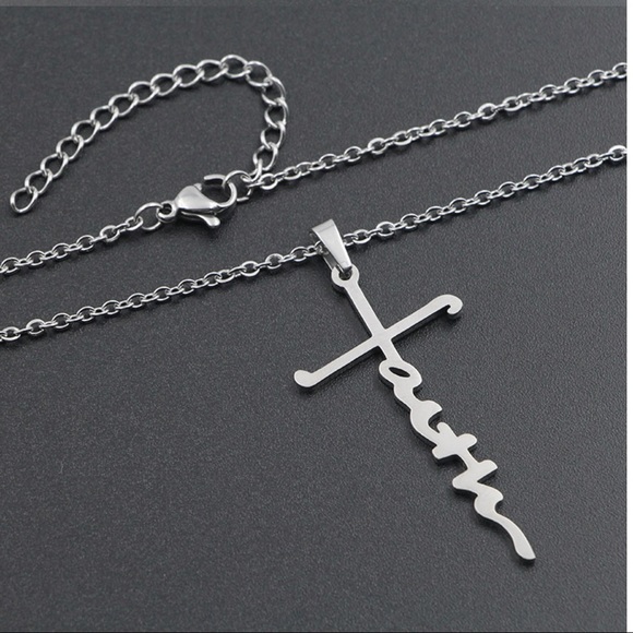 SILVER cross faith necklace - Picture 7 of 7